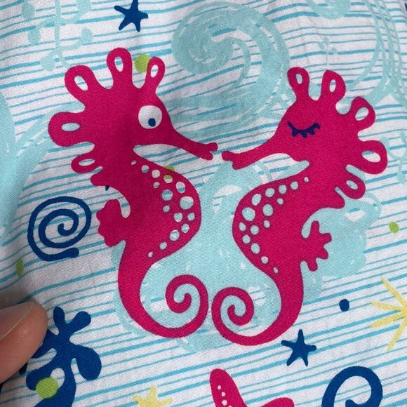 ZOE + CHLOE Bundle Two Tops Scrubs V Neck 100% Cotton Animals Cats Sea Horse , L - Picture 5 of 16